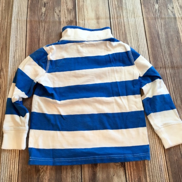 J Crew Crewcuts Quarter Zip Pullover in Blue and White Stripes - Picture 3 of 3